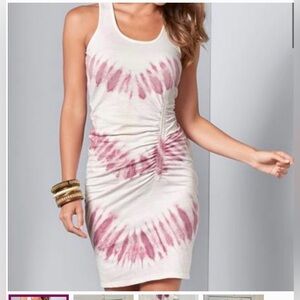 VENUS White and Purple bodycon Dress